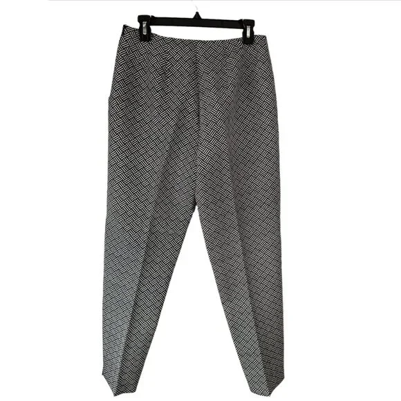 Dana Buchman Silk Blend Pants Geometric Black Gray Women's 8 Dress - Picture 9 of 9